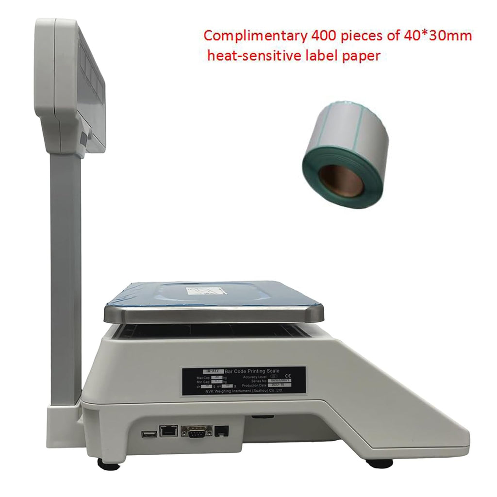 Four-Window with Vertical Pole Digital Price Computing Scale 33lb/15kg Thermal Printer with One Roll of Thermal Label