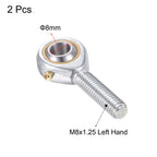 uxcell 2pcs POS8 Spherical Rod End Bearing 8mm Bore Self-Lubricated Joint Bearing M8x1.25 Left Hand Male Thread Connector