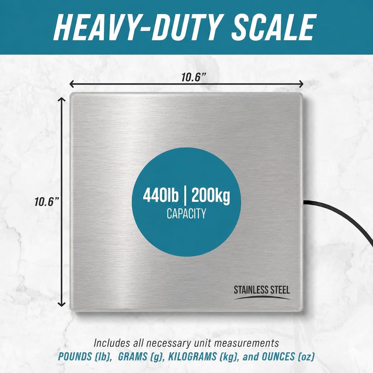 Shipping Scale Digital Postal Scale for Packages 440lbs x 6 oz | Heavy Duty Stainless Steel Platform Scale, UPS USPS