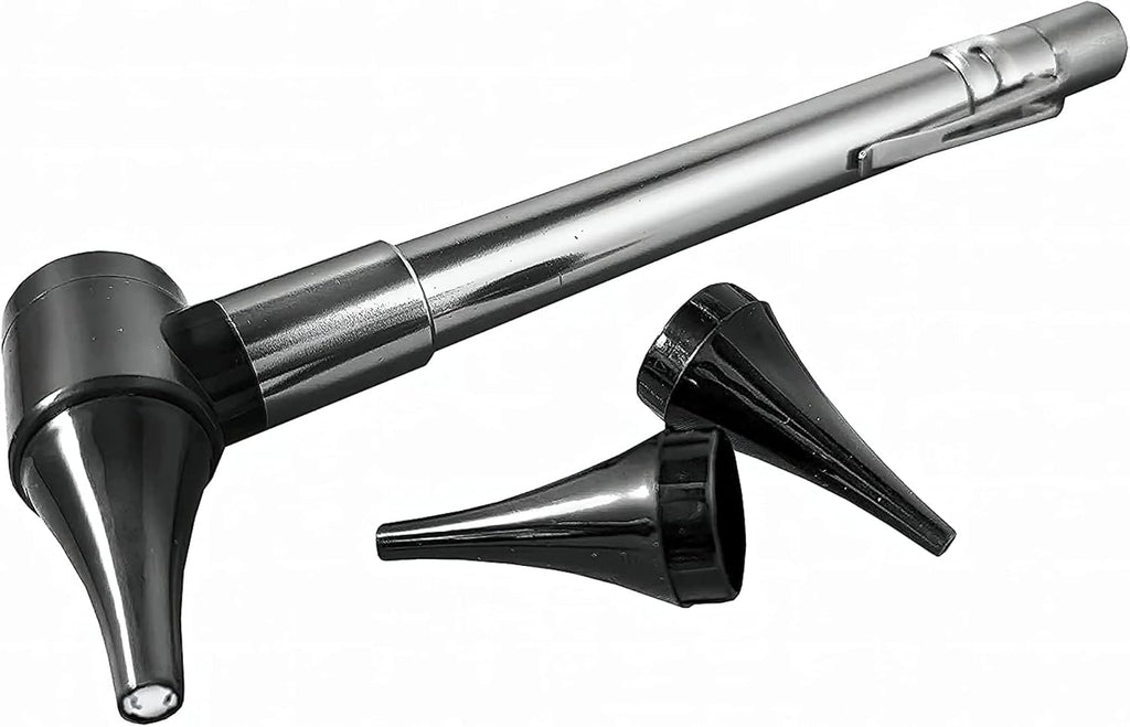 Third Generation Dr Mom Slimline Stainless LED Pocket Otoscope with Soft White Natural Hue Light Spectrum in
