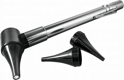 Third Generation Dr Mom Slimline Stainless LED Pocket Otoscope with Soft White Natural Hue Light Spectrum in