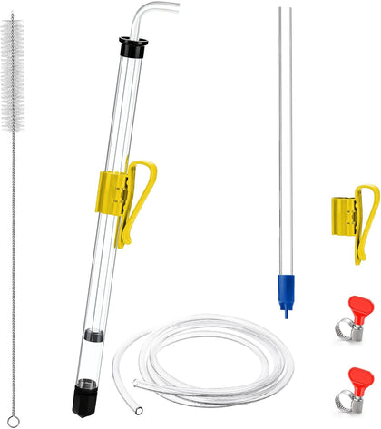 14” Auto Siphon with 12.9” Bottle Wand & 5.5FT Food-Grade Silicone | Beer Wine Siphon Pump fit Liquid Transfer