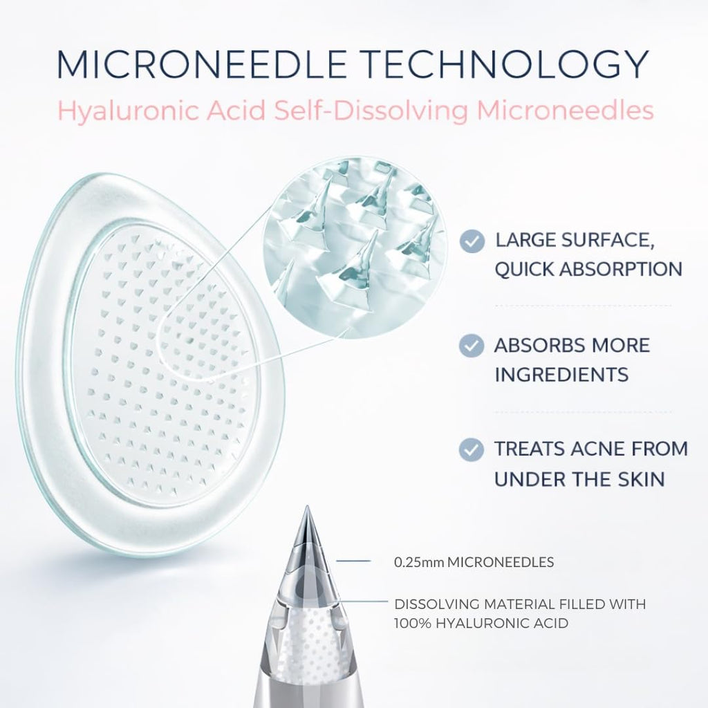 Microdart Pimple Patches- Cystic Acne Patch – Microneedle Pimple Patch for Face, Dark Spots & Blind Pimples- 18ct
