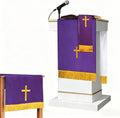 Set of 3 Reversible Parament Set,Pulpit Scarf and Communion Table Runner Bible Bookmark with Embroidered Cross Church