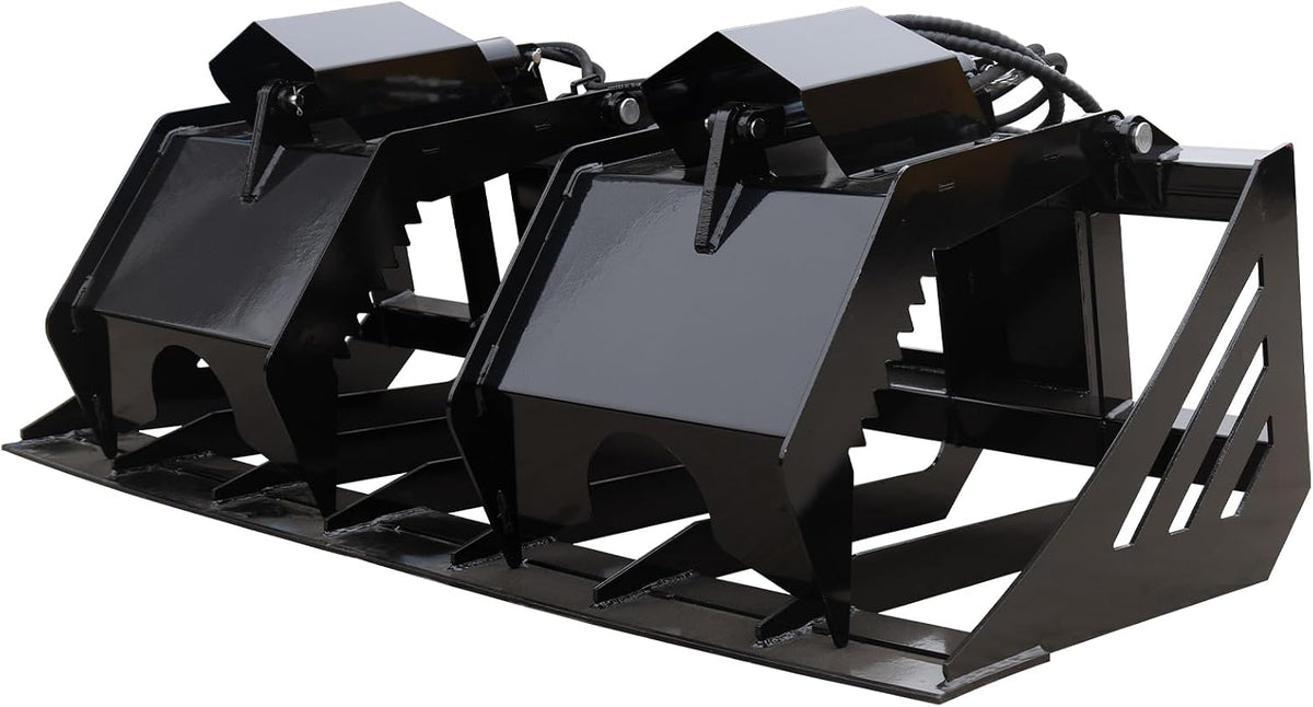 78'' Root Grapple Bucket Attachment for Skid Steer Loaders, 1930mm Heavy-Duty Log Rake Grapple, Quick-Attach Wood
