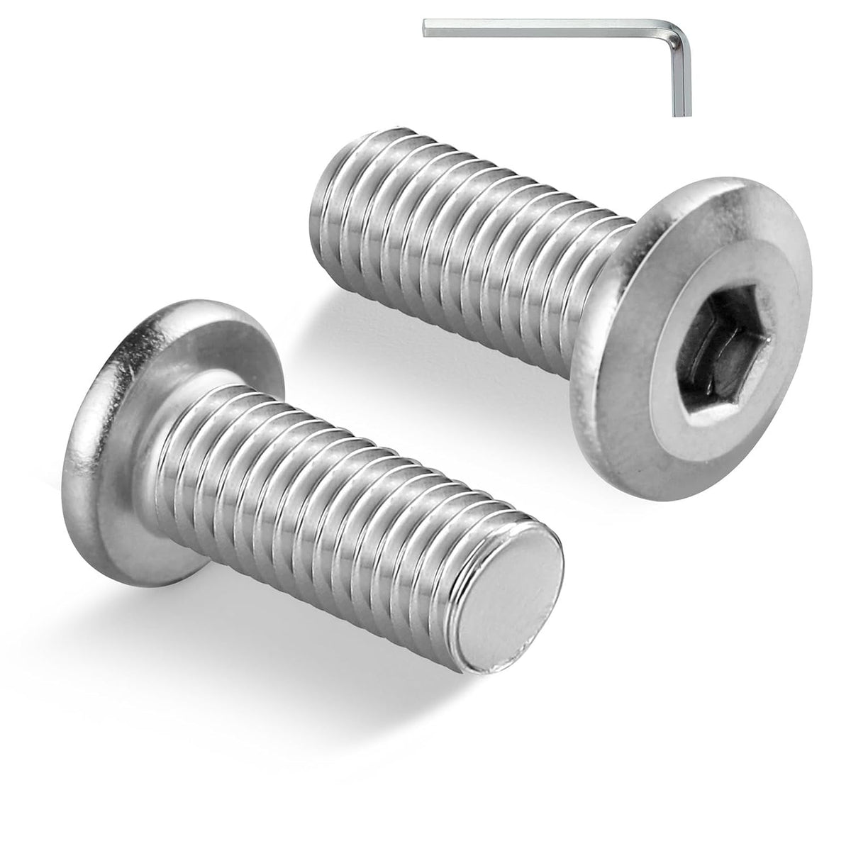 5/16-18 Bolt, 30Pcs 5/16-18 x 3/4" Flat Head Hex Socket Cap Screws, 304 Stainless Steel 18-8 Furniture Bolts, Full Thread (with Hex Spanner)