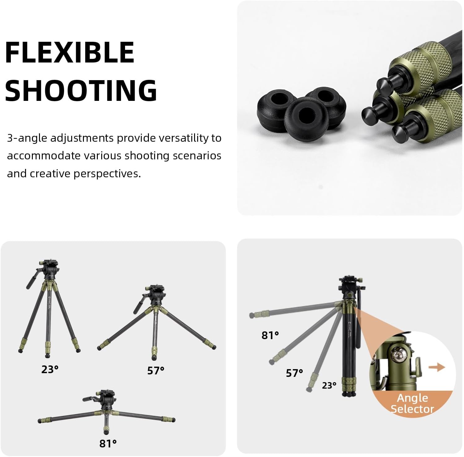 CH10L Carbon Fiber Mini Tripod, 28" with S1 Fluid Head Travel Stand | Compact Desktop Stand