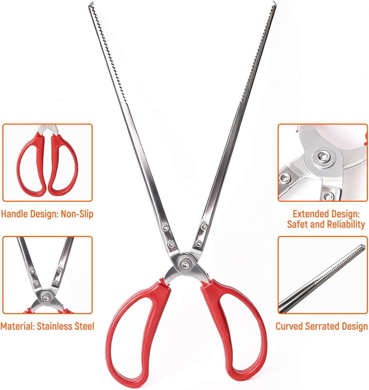 Feeding Tongs, Reptile Feeding Tongs for Snakes, Lizard, 3PCS Stainless Steel Tweezers with Gloves & Black Rubber Tips