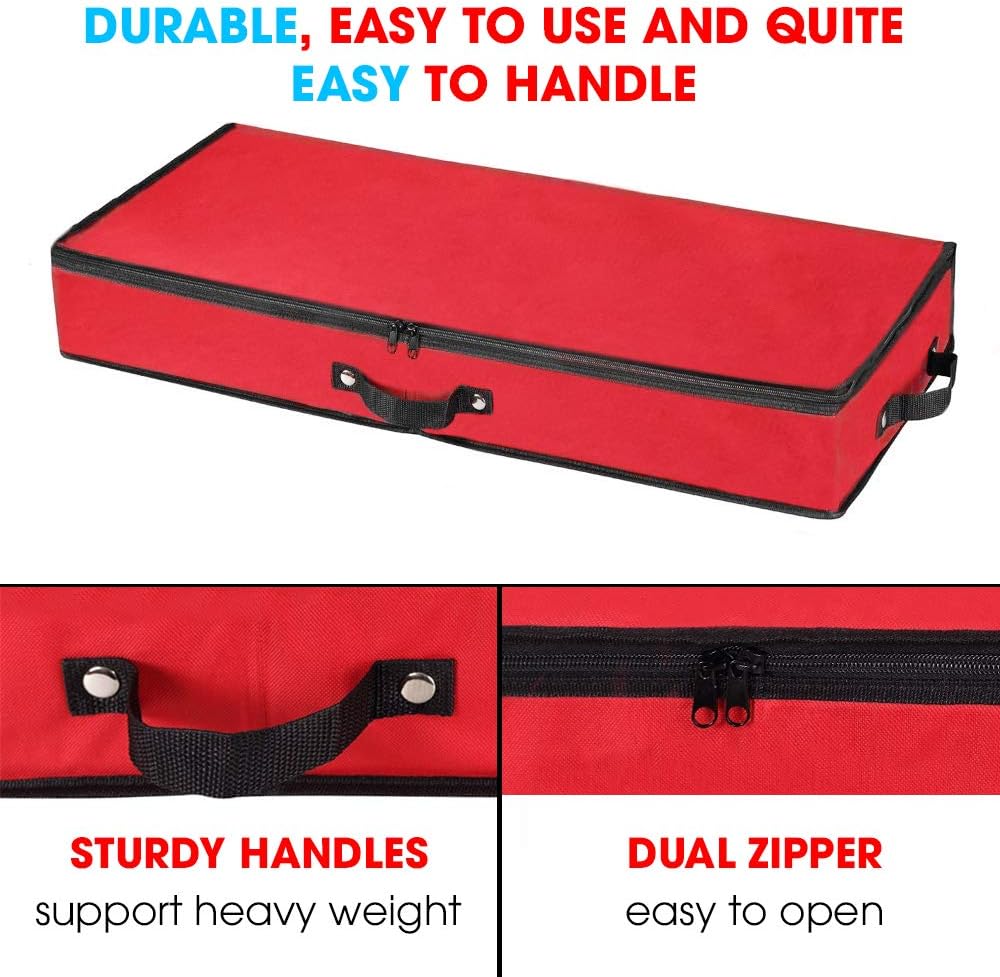 Wrapping Paper Storage Container | Under Bed Gift Wrap Organizer for 30 Inch Rolls | 31”x13.5”x4.5” | 600D Oxford