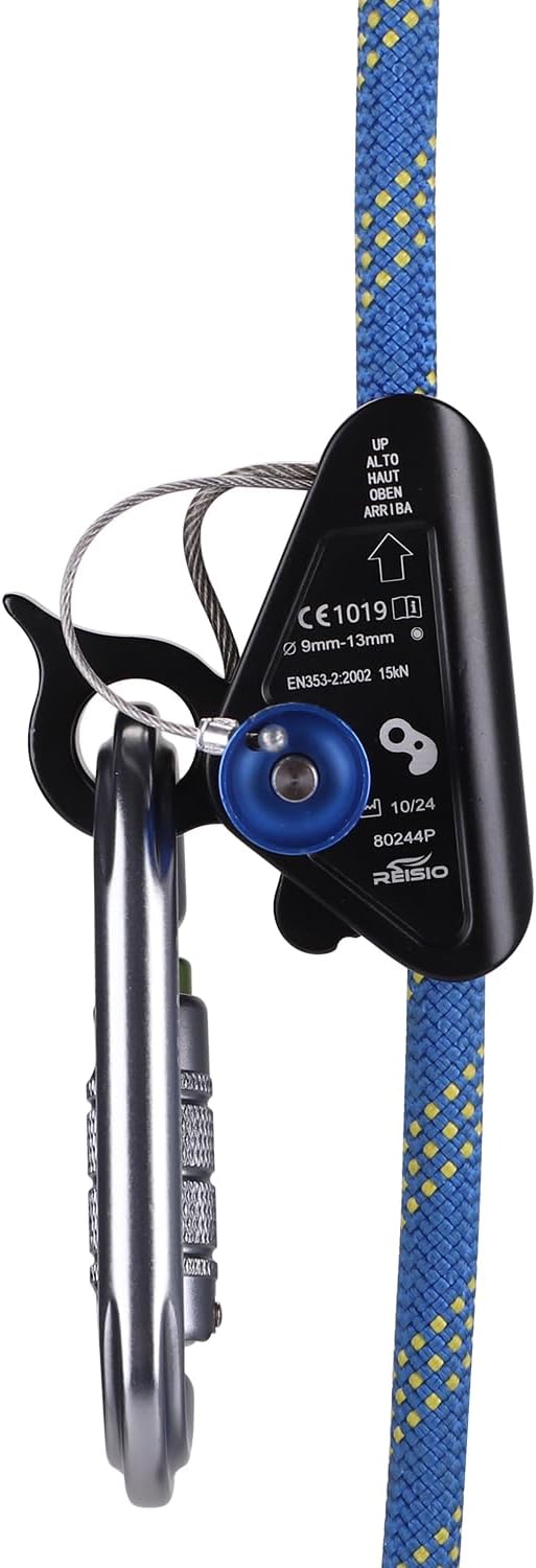 15KN Detachable Rope Grab Ascender,11-13 MM Rope Flip Line Climbing Ascender for Rock Climbing, Tree Climbing and