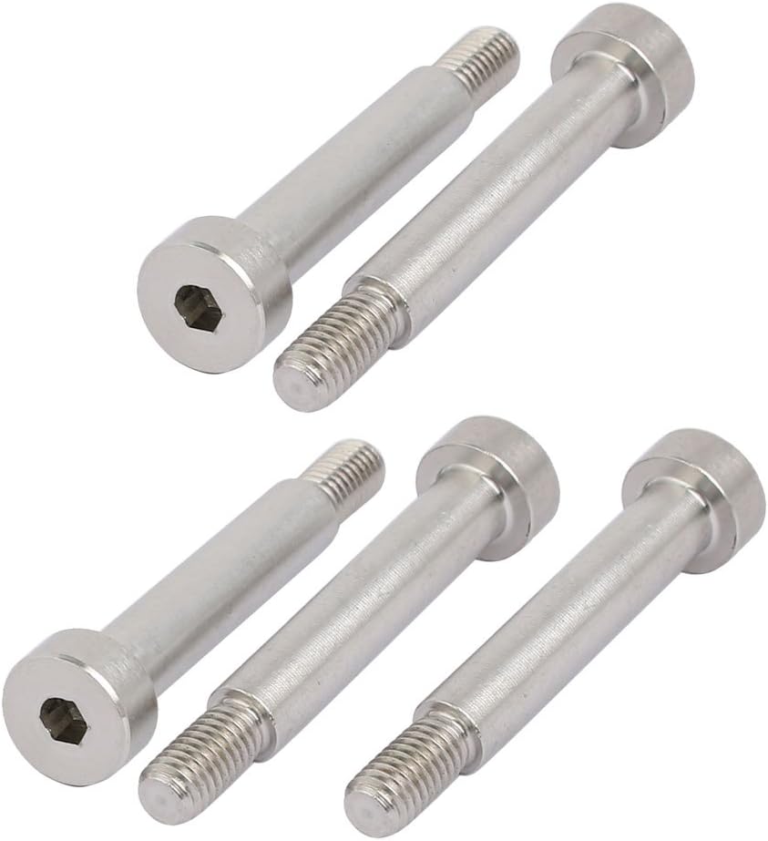 uxcell 5pcs 304 Stainless Steel Hex Socket Shoulder Bolt 6mm Shoulder Dia 30mm Shoulder Length M5 Thread