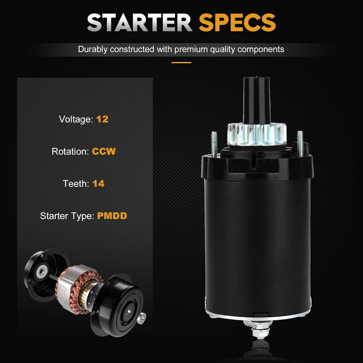 5796 Starter Compatible with Toro TimeCutter Z5000 Z4220 Z4200, LX465 LX460 LX425 LX420 G4020 G4010 Replace SAB0145 410-21093 20-098-01 20-098-05 20-098-06 20-098-10