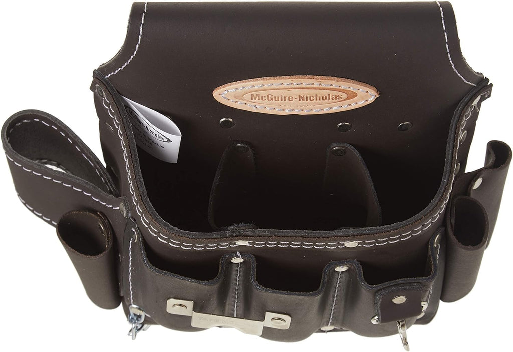 Electrician Tool Pouch, 12 Pocket, 1 Pack, Brown