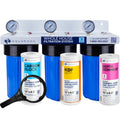 3-Stage Whole House Water Filtration System with 5 Micron 10x4.5 Reducing Sediment, KDF Heavy Metals and Carbon