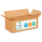 Medium Moving & Shipping Boxes 12 x 6 x 4 inches (5-Pack) - Extra Strength 200 lb vs Regular - Corrugated Boxes for