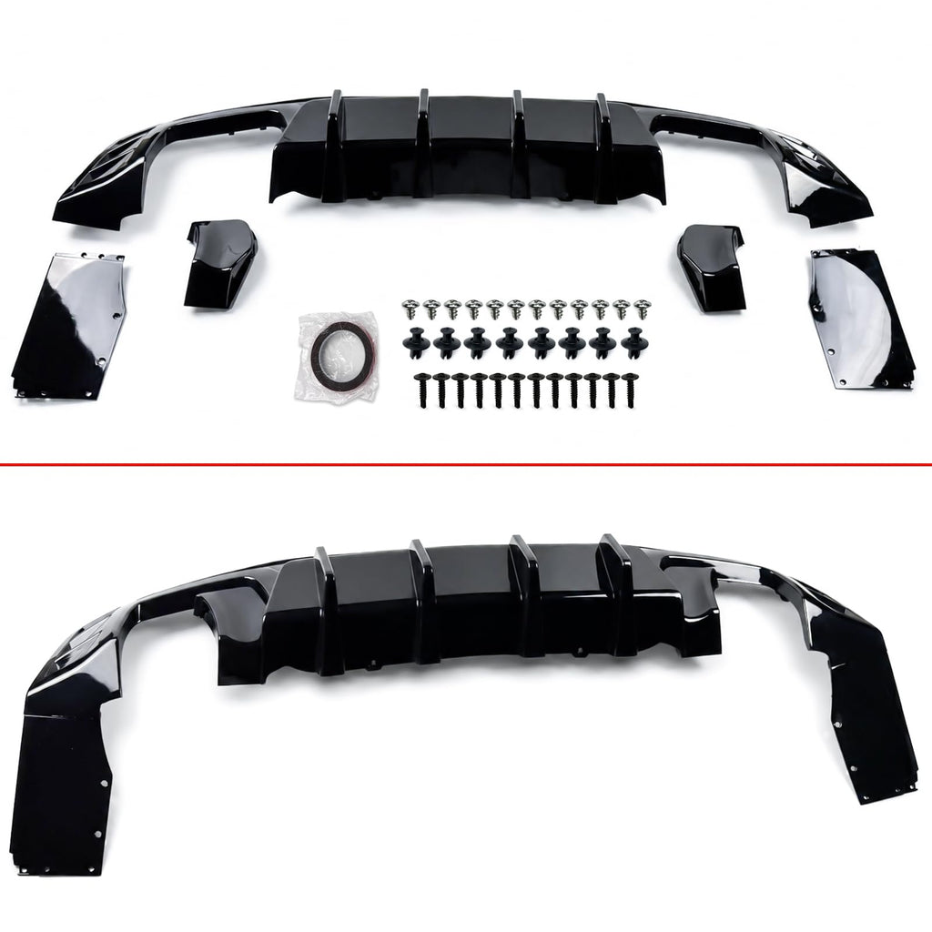 BEOC Rear Diffuser for 2016-2024 Chevy Camaro LS LT RS SS - Glossy Black