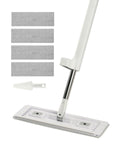 Flat Mop, Self Wringing, Microfiber Floor Cleaner with 4 Reusable & Washable Pads for Dry & Wet Floor Cleaning
