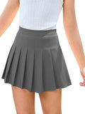 Girls Pleated Skirt Kids School Uniform Elastic High Waist Tennis Skirts with Shorts 5-14 Years