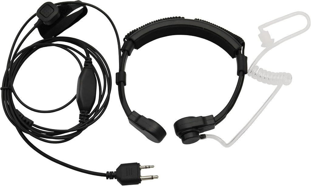 Flexible Throat Mic Microphone Covert Acoustic Tube Tactical Walkie Talkies Earpiece Headset with Finger PTT is