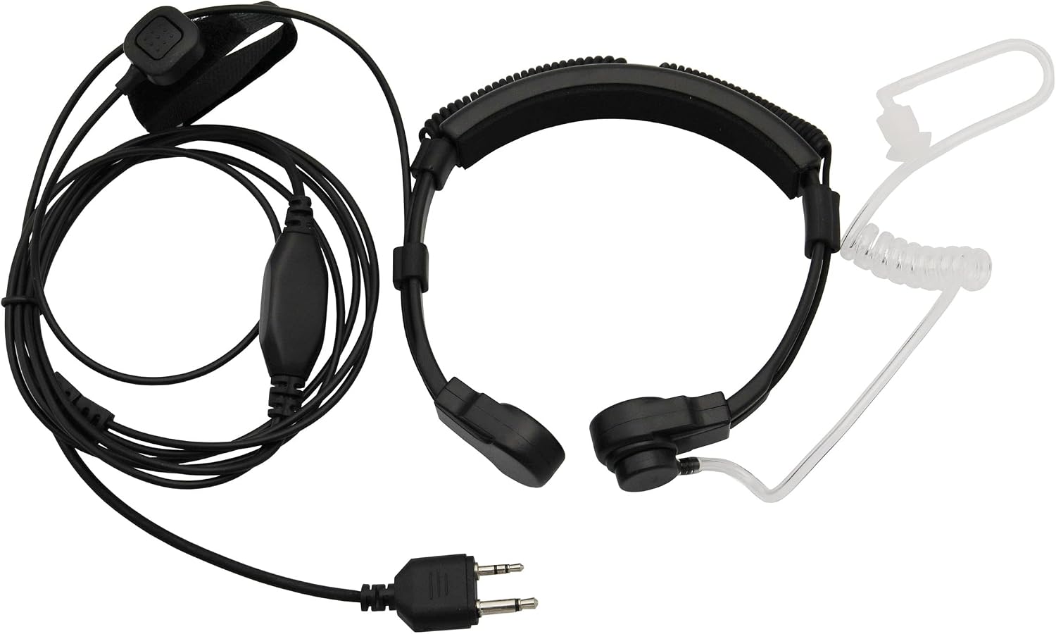 Flexible Throat Mic Microphone Covert Acoustic Tube Tactical Walkie Talkies Earpiece Headset with Finger PTT is