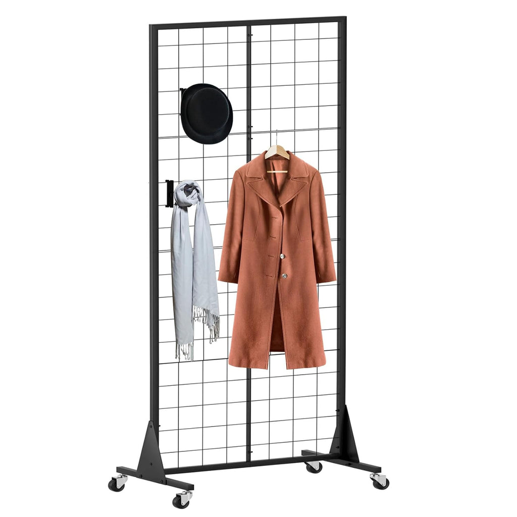 2'x5.5' Ft Gridwall Panel Display Stands Heavy Duty Floor Standing Retail Display Rack with Triangle Base for Retail