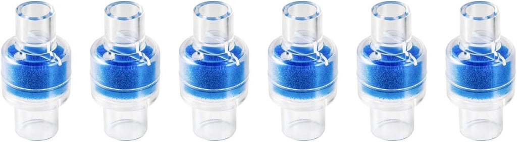 6 Nispira HME Heat Moisture Exchanger Filter in-Line Humidification Solution Unit for CPAP biPAP Machine & Mask, Z1