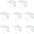 8 PC 4'' Clear Acrylic Risers,Retail Display Risers Shelf | Showcase Fixtures for Jewelry, Display Stand for Amiibo