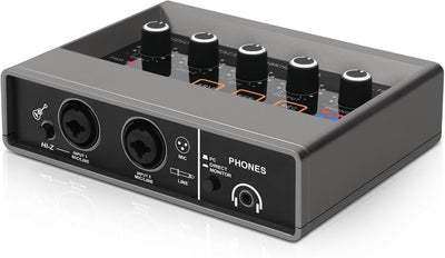 USB Audio Interface for PC with Touch Model 16 bit/48 kHz, DSP Effect, 48V Phantom Power XLR Audio Interface for