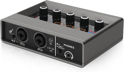 USB Audio Interface for PC with Touch Model 16 bit/48 kHz, DSP Effect, 48V Phantom Power XLR Audio Interface for