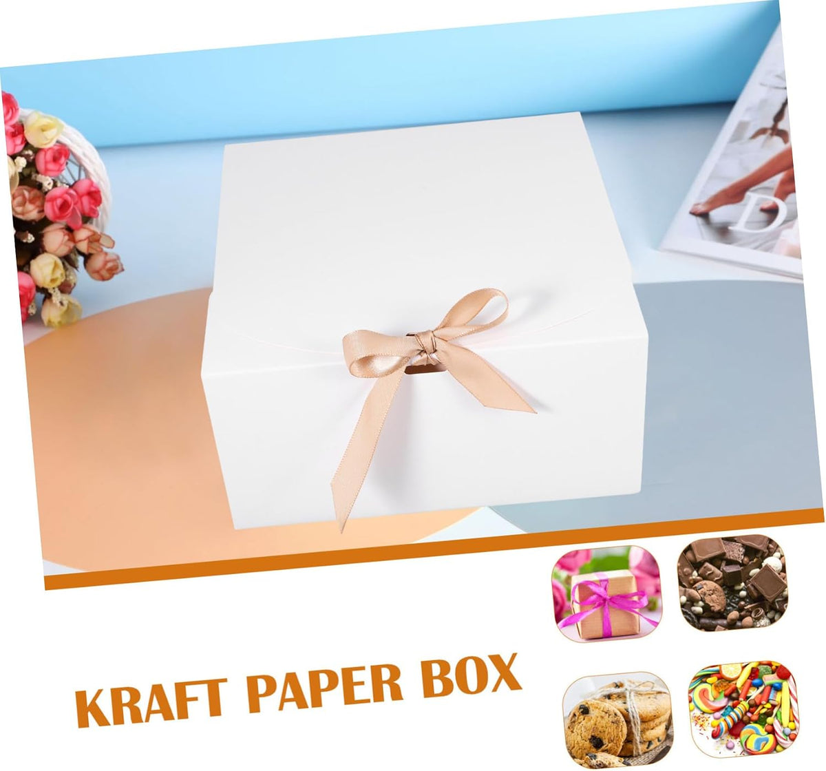 12pcs White Clamshell Gift Boxes with Lid for Weddings