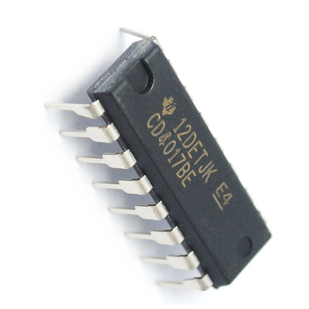Texas Instruments CD4017BE CD4017 CMOS Decade Counter with 10 Decoded Outs (Pack of 5)
