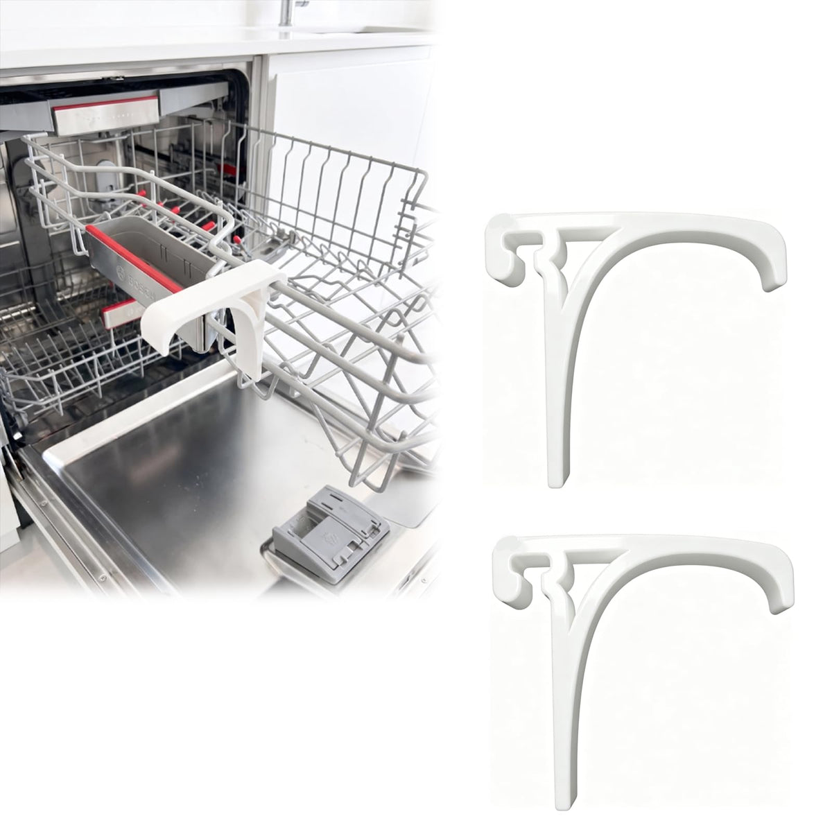 Dishwasher Door Prop Compatible with Bosch, Keep Door Ajar for Moisture Release, Easy Install Ventilator Spacer for Drying(2Pcs)