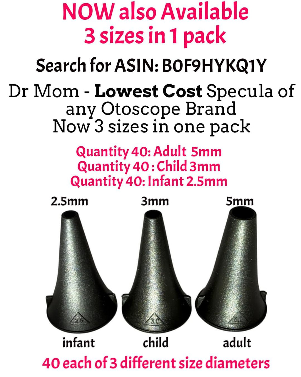 4th Generation Doctor Mom LED Pocket Pro Otoscope with Both Adult and Pediatric Disposable Specula Tips, Battery, and