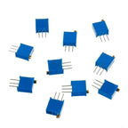 12 Values 60 Pcs 3296W Multiturn Trimmer Potentiometer 100-500 K Ohm Blue 3296 Top Adjustment Variable Resistor Assortment Kit