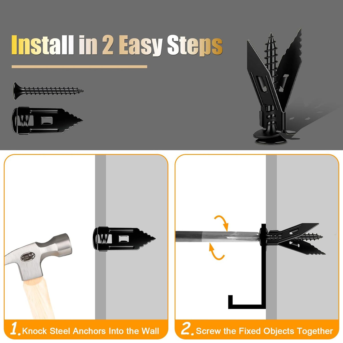 Metal Self Drilling Drywall Anchors,Heavy Duty Wall Anchor and Screws