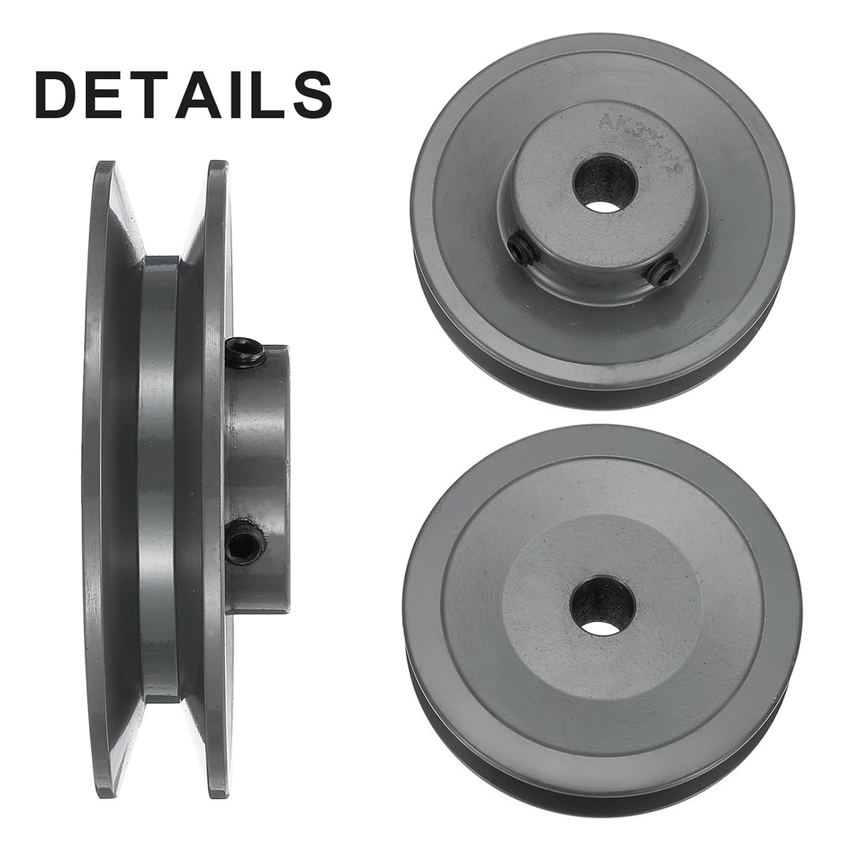 uxcell AK32-1/2 V-Belt Sheave 1/2" Bore, 3.25" OD, Single Groove Web Sheave