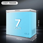 7 Cu. Ft. Commercial Deep Chest Freezer, Locking Stay-Open Lid, White