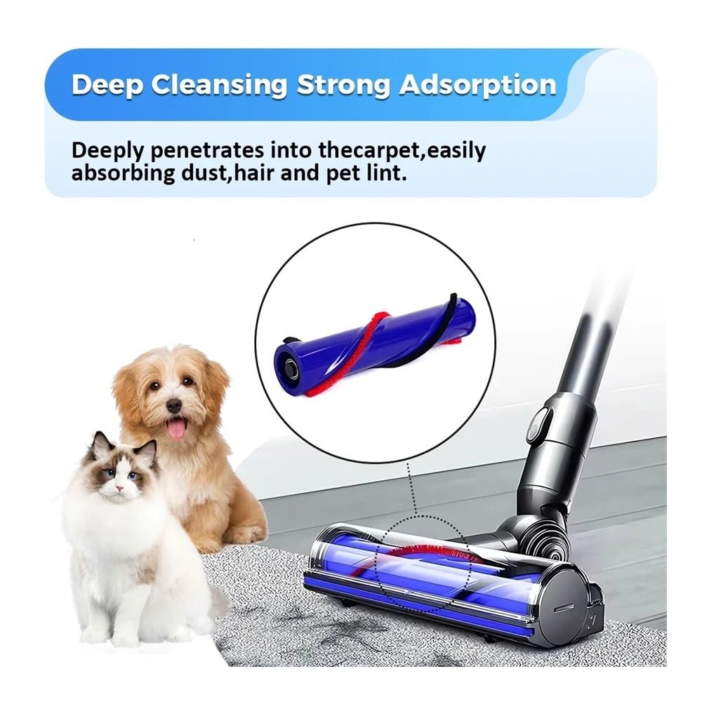 Replacement Brush Roll & Bar, Compatible with Dyson V6 V7 Cordless Vacuum Cleaners, Internal Roller Replacement Part for Cleaner Head
