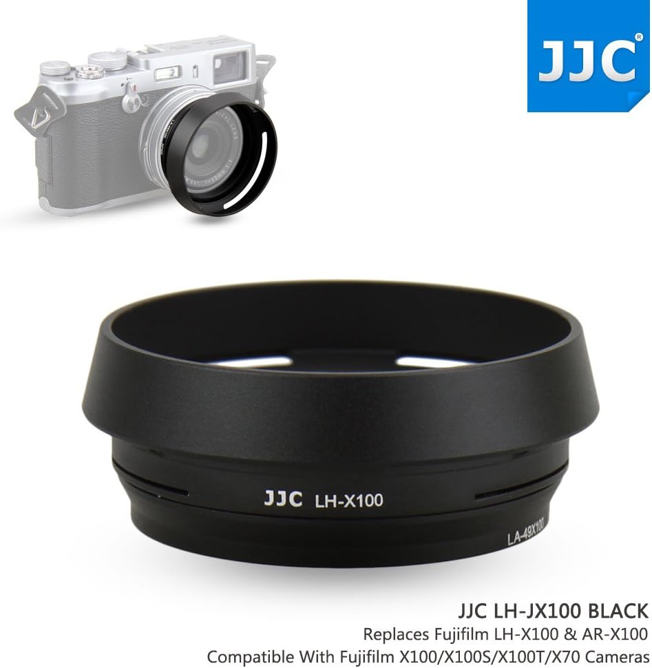 Metal Lens Hood Shade Protector with 49mm Filter Adapter Ring for Fujifilm X100VI X100V X100F X100T X100S X100 X70