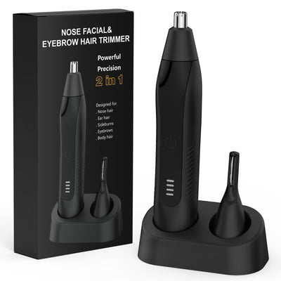 Nose Hair Trimmers for Men,Rechargeable Eyebrow Trimmer 2 in 1 Painless Multifunctional Ear and Nose Hair Trimmer