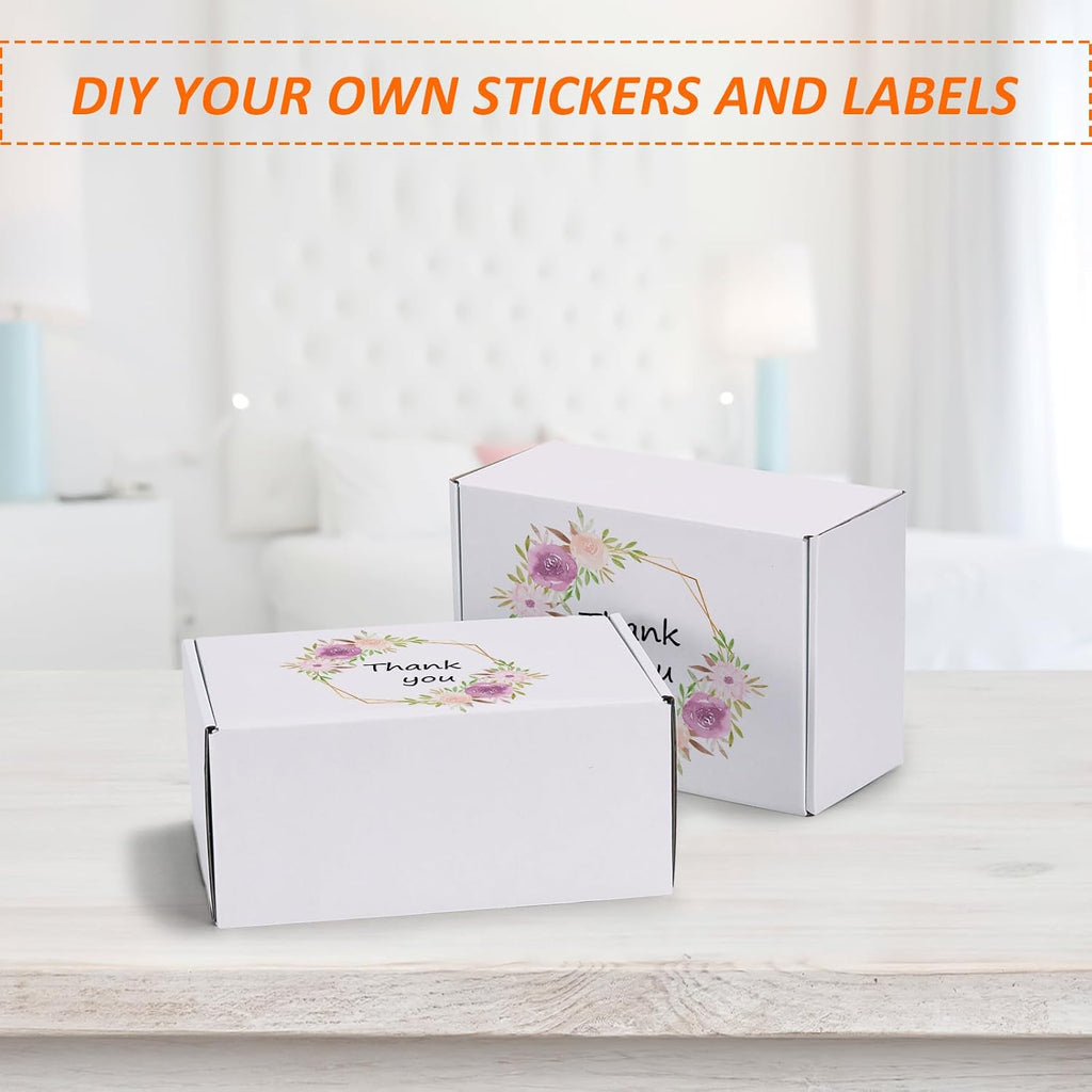 9x6x4 Shipping Boxes Set of 30, White Corrugated Cardboard Mailer Box for Packing Small Business
