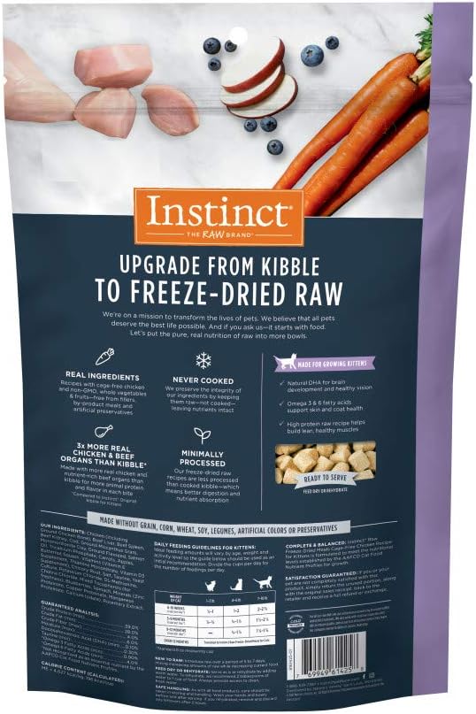 Kitten Freeze Dried Raw Meals, Dry Cat Food, Chicken, 9.5 oz. Bag