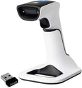 Wireless Portable 1D&2D with Stand Bluetooth Barcode Scanner: 3-in-1 Handheld Scanner, Rechargeable Battery for