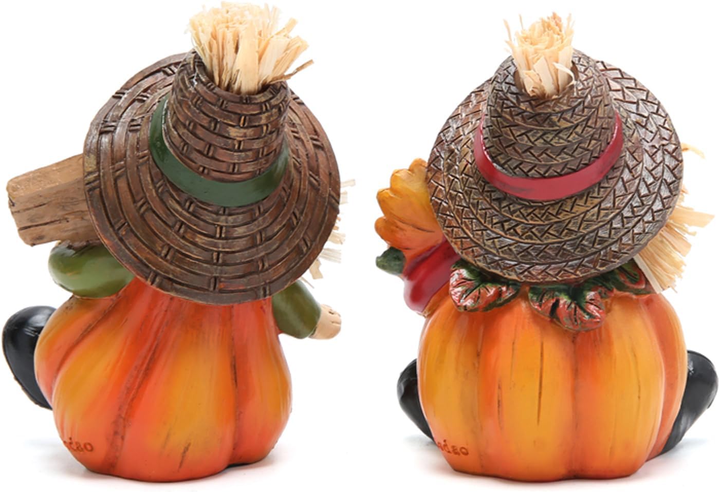2PCS Fall Thanksgiving Scarecrow Decorations Fall Harvest Scarecrow Pumpkin Decor Figurines for Autumn Thanksgiving