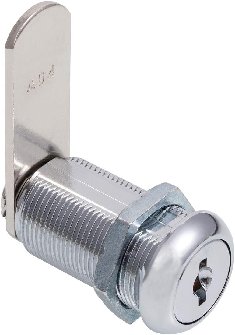 Cabinet Cam Locks Keyed Alike, 1-1/8” Cylinder Cam Locks for Tool Box RV Compartment Mailbox Vending Machine Drawer