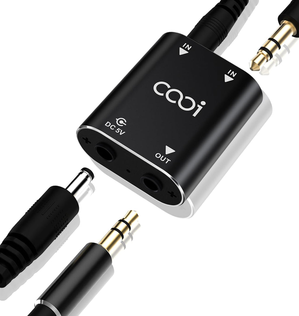 2 Channel Stereo Mini Audio Mixer | Metal Shell, AUX Interface Support, 2 In 1 Out Mini Stereo Sound Mixer, Includes