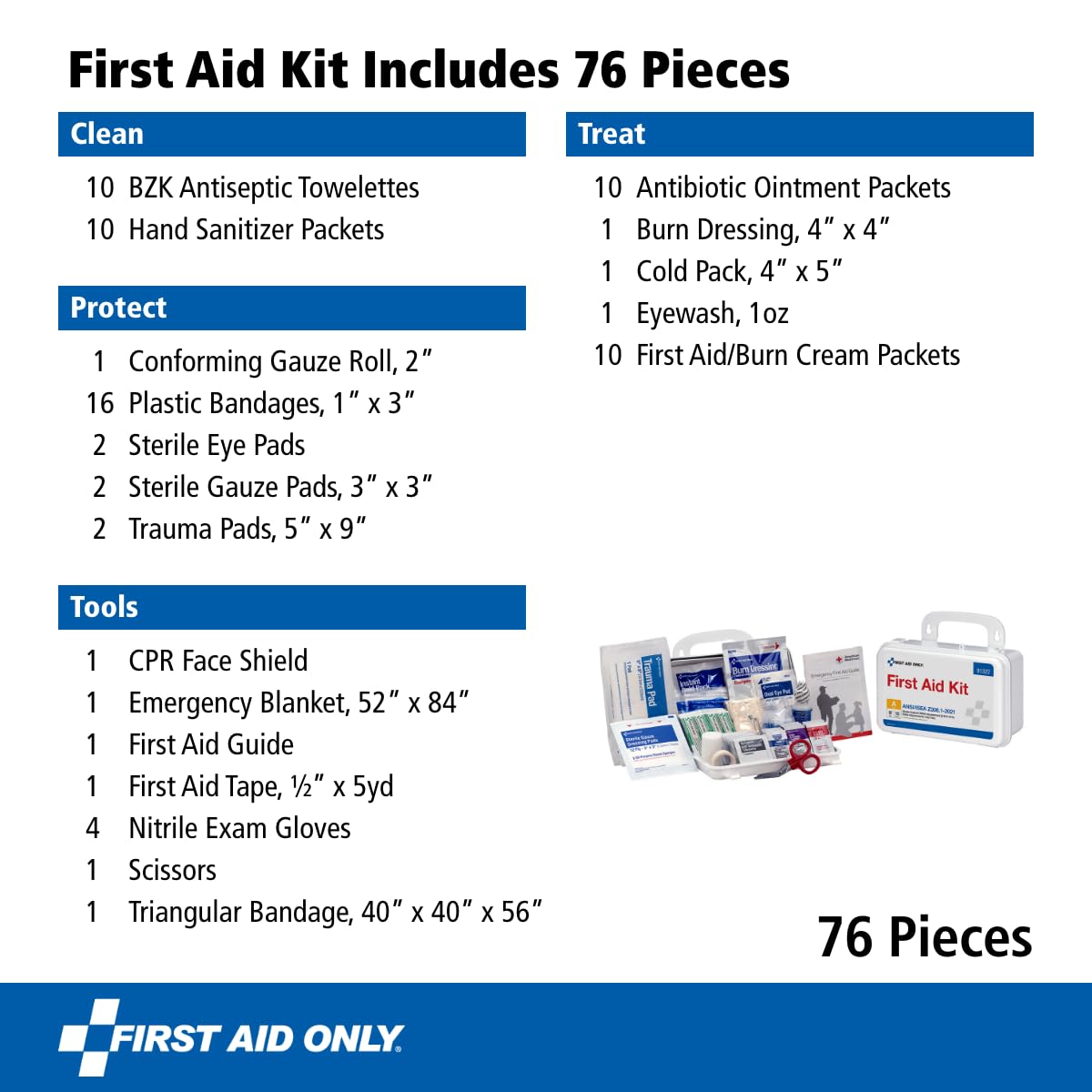 10-Person ANSI Class A First Aid Kit for Offices