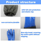 25" Long Rubber Gloves for Waterproof Pond Gloves for Cleaning -Large