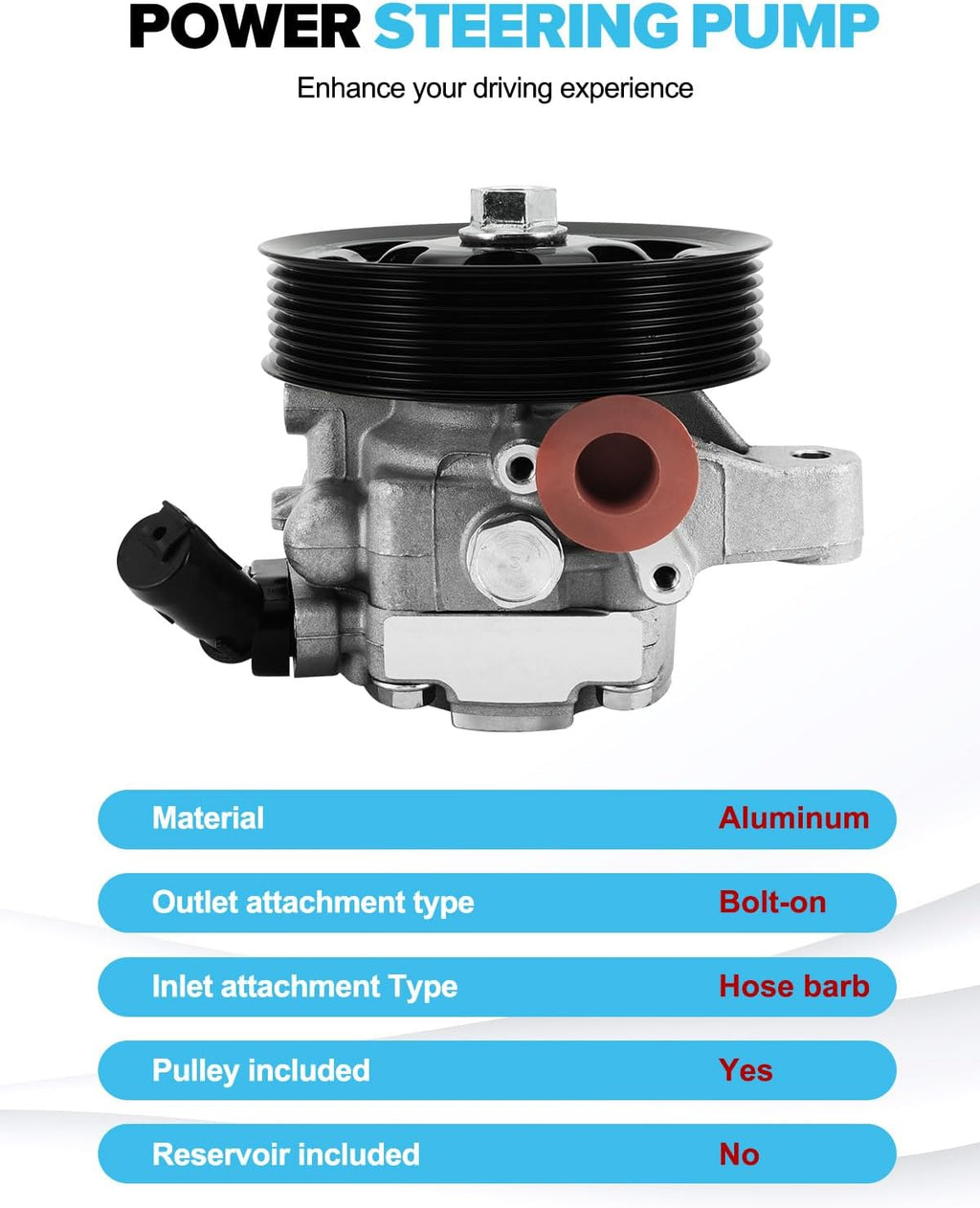 TAUTOY Replace 21-5419 Power Steering Pump with Pulley【2.0L 2.3L 2.4L】