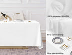 90x132 Inch White Tablecloth for 6-8 Foot Rectangle Tables